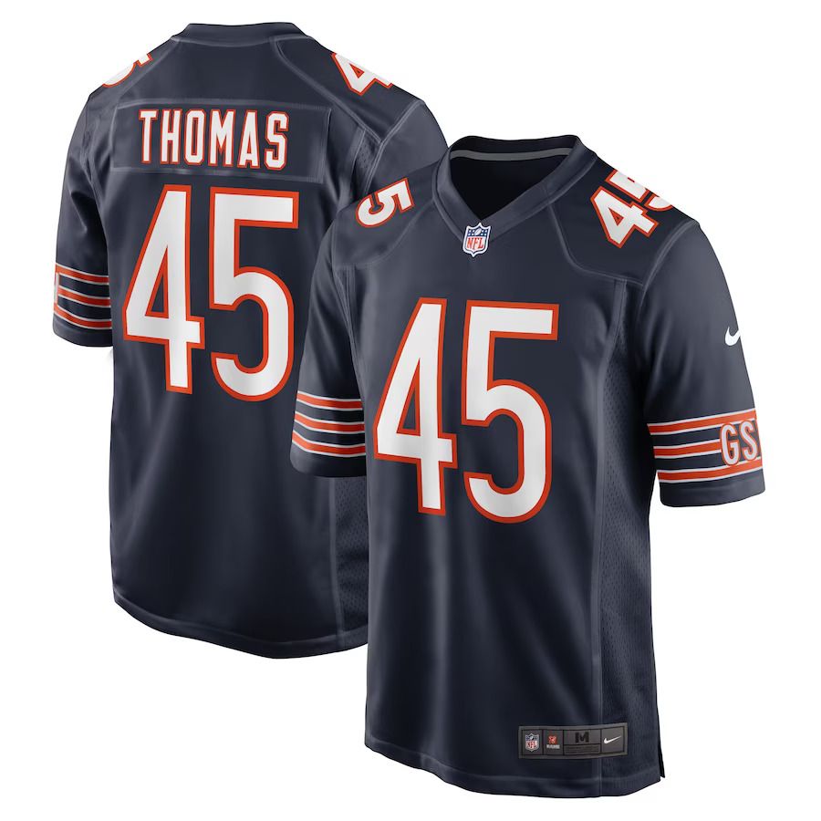 Men Chicago Bears 45 Joe Thomas Nike Navy Game Player NFL Jersey
